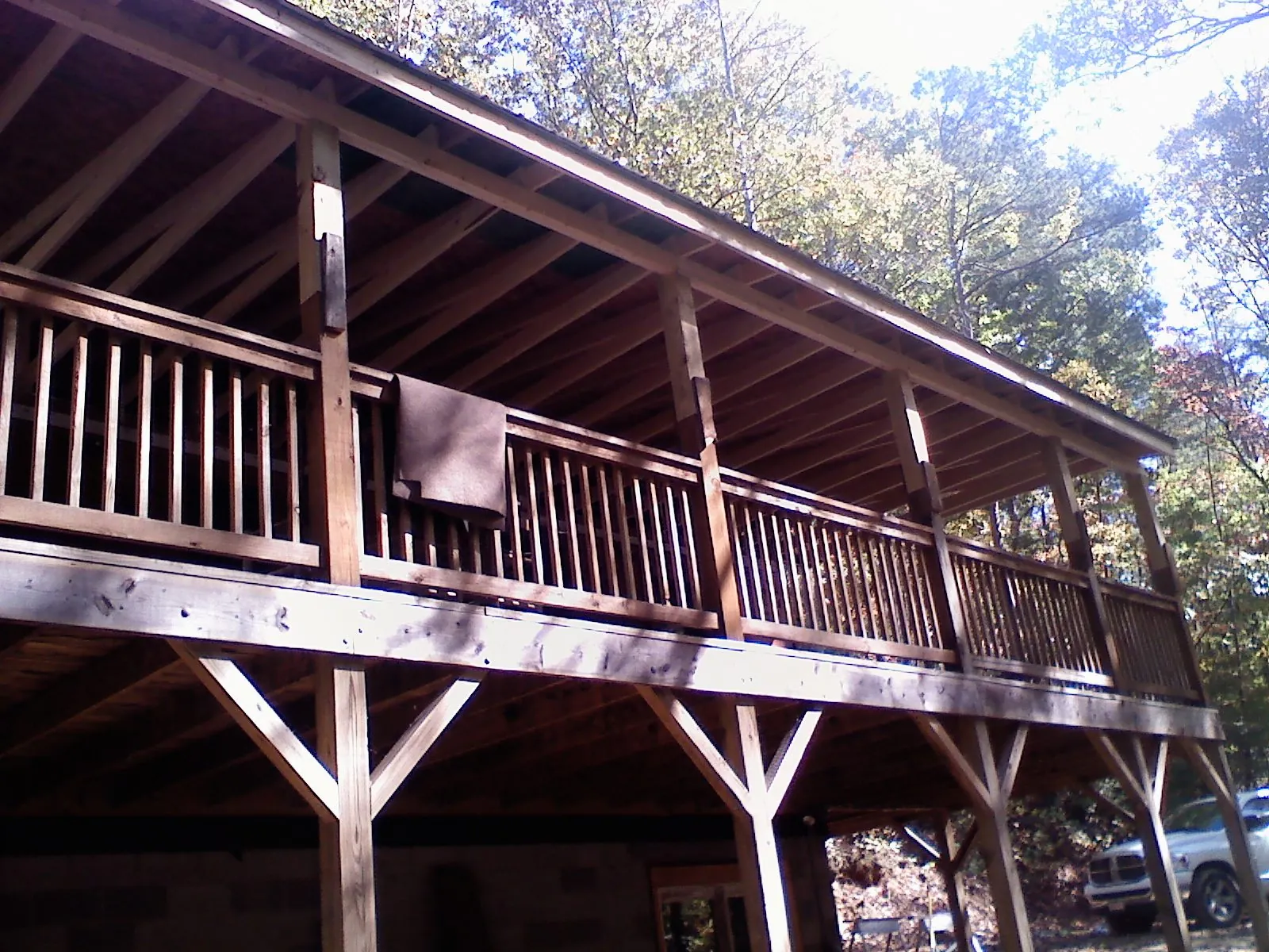 Timber framing under a new elevated porch and deck — Roof Leak Repair in Scarborough by Roofing Brothers